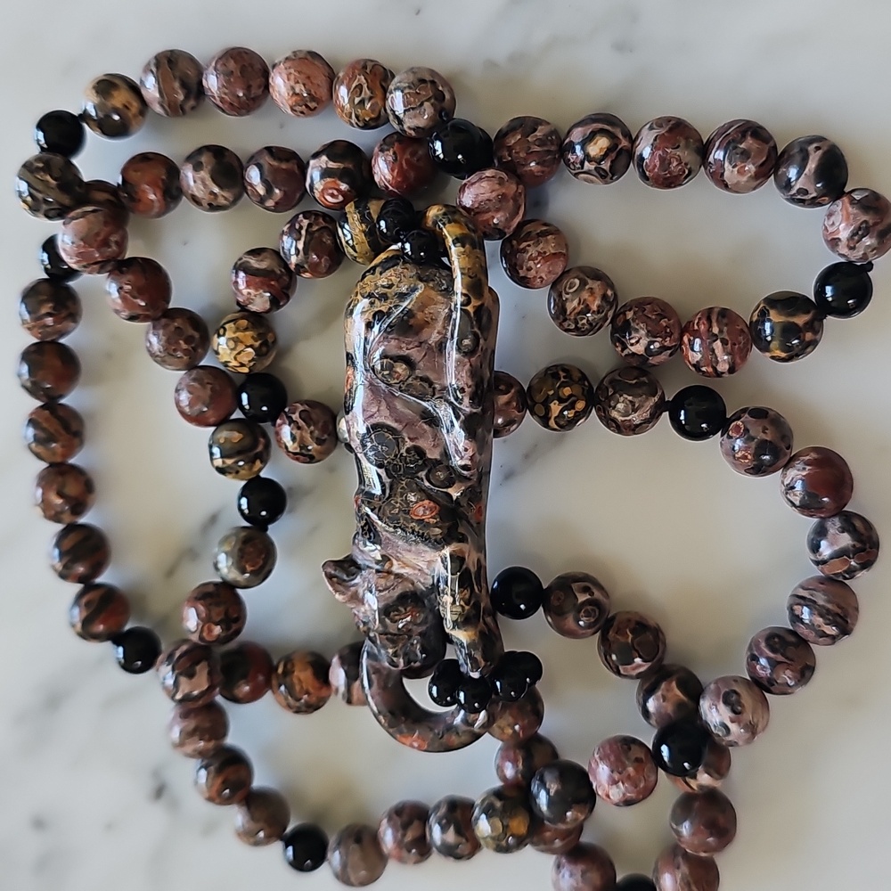 🟤HP🟤Leopard Skin Jasper Onyx Necklace - Picture 9 of 10